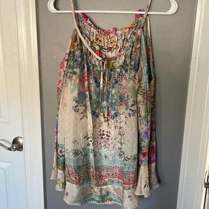 Johnny Was Silk Cold Shoulder Top